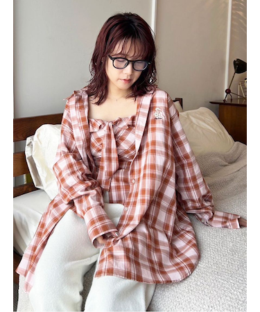 Lily Bearチェックオーバーシャツ
