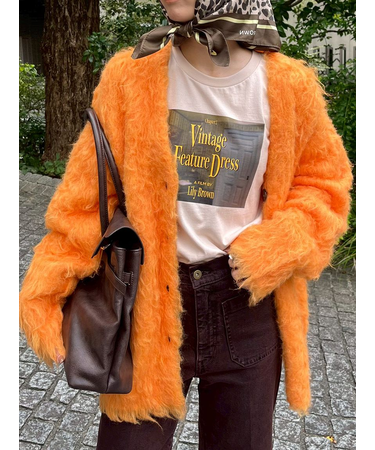 シャギーニットカーディガン