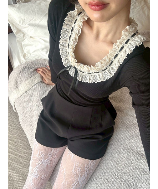 【LILY BROWN Lingerie】フリルレースボディスーツ【Hearts2Hearts着用】