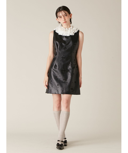 [L.B CANDY STOCK]フリルカラー付き2wayミニワンピース【Hearts2Hearts着用】