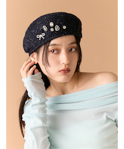 [L.B CANDY STOCK]デコラティブベレー帽【Hearts2Hearts着用】