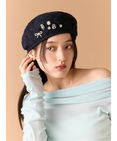 [L.B CANDY STOCK]デコラティブベレー帽【Hearts2Hearts着用】