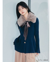 ペプラムニットカーディガン