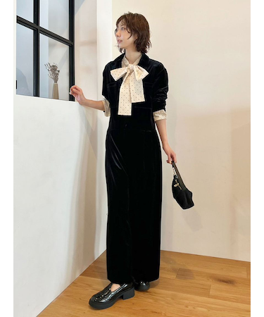 【WEB限定00サイズ】ベロアジャンプスーツ