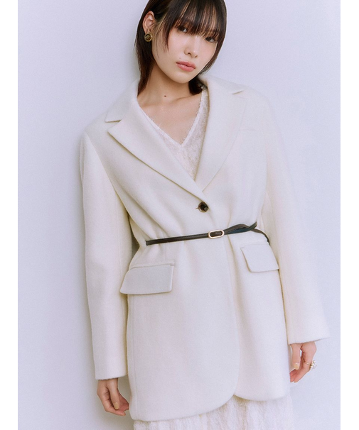 ベルト付きシャギーオーバージャケット【Hearts2Hearts着用】
