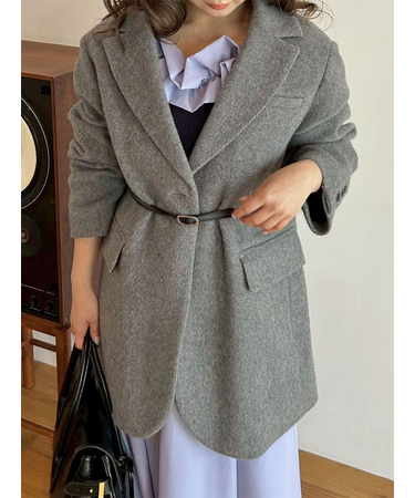 ベルト付きシャギーオーバージャケット【Hearts2Hearts着用】