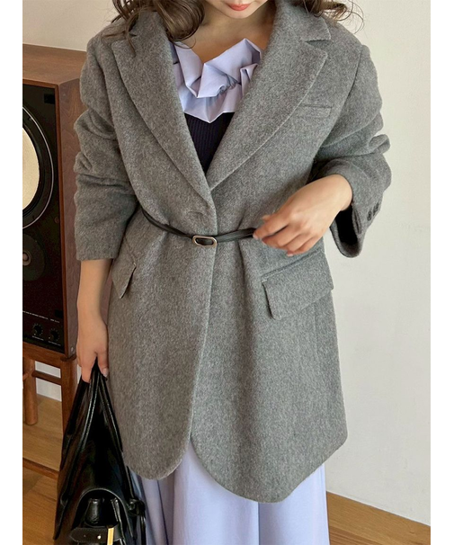 ベルト付きシャギーオーバージャケット【Hearts2Hearts着用】