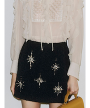 [L.B CANDY STOCK]スノーフレークビジューミニスカート【Hearts2Hearts着用】