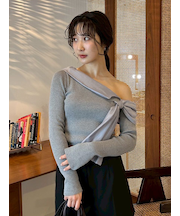 リボンディテールドッキングニット