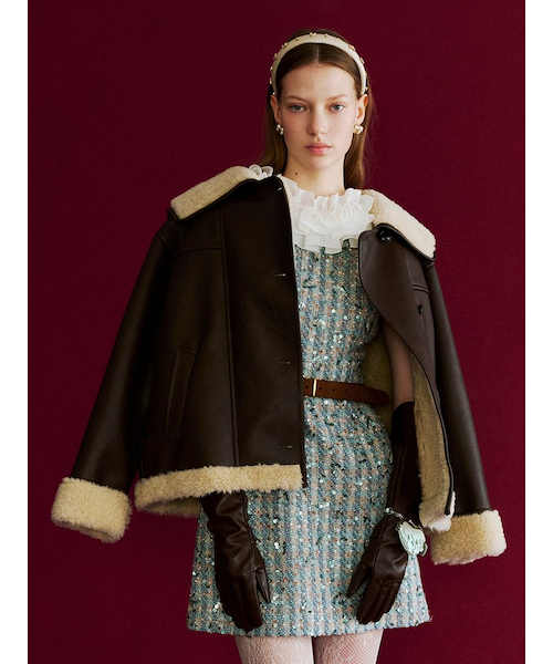 ALLISONBROWN ボア ジャケット ビックカラーボアジャケット｜リリー