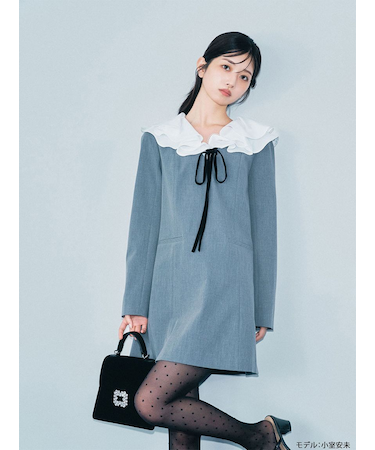 ラッフルカラー付きミニワンピース【Hearts2Hearts着用】