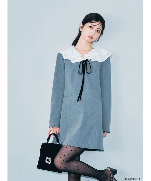 ラッフルカラー付きミニワンピース【Hearts2Hearts着用】