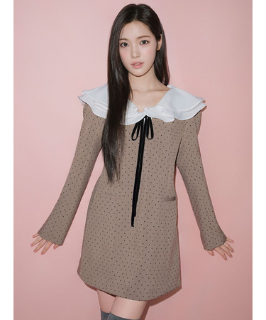 ラッフルカラー付きミニワンピース【Hearts2Hearts着用】