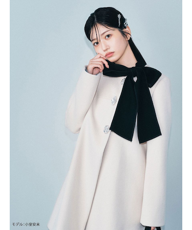 【WEB限定カラー】[L.B CANDY STOCK]Aラインビジューリボンコート