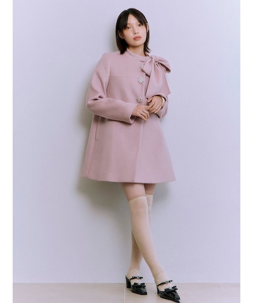 訳あり！Aラインビジューリボンコート WEB限定カラー】[L.B CANDY STOCK]Aラインビジューリボンコート