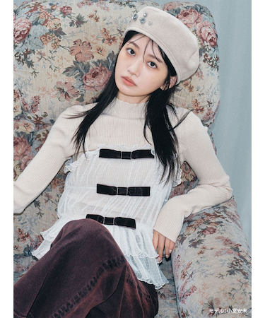 リボンビスチェセットニットトップス