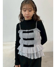 リボンビスチェセットニットトップス