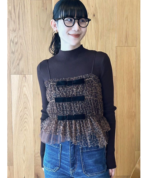 リボンビスチェセットニットトップス