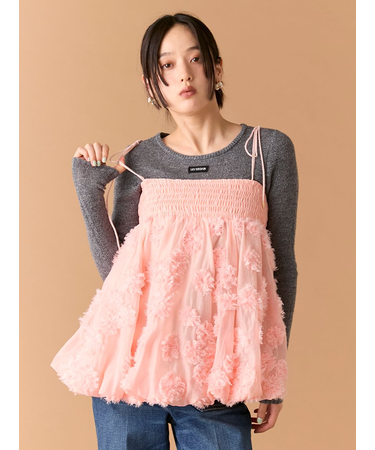 フリンジフラワーマルチウェイチュニック