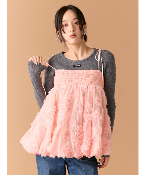 フリンジフラワーマルチウェイチュニック