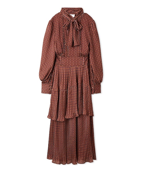 2wayボウタイプリーツワンピース｜リリーブラウンの通販｜&mall