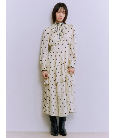 2wayボウタイプリーツワンピース