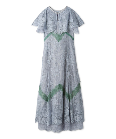 ケープ付き2wayレースラインドレス