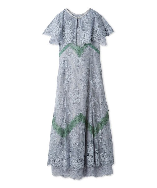 ケープ付き2wayレースラインドレス