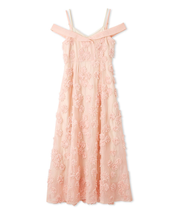 フリンジフラワーレイヤードキャミワンピース