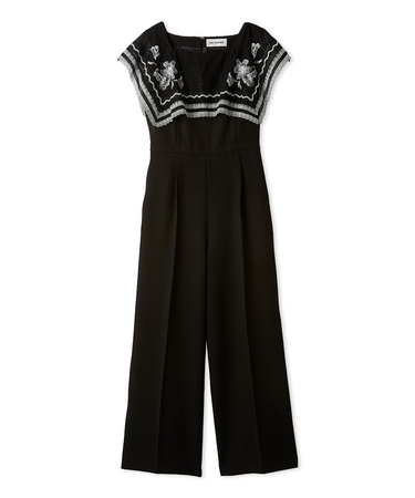 レースカラーコンビネゾン