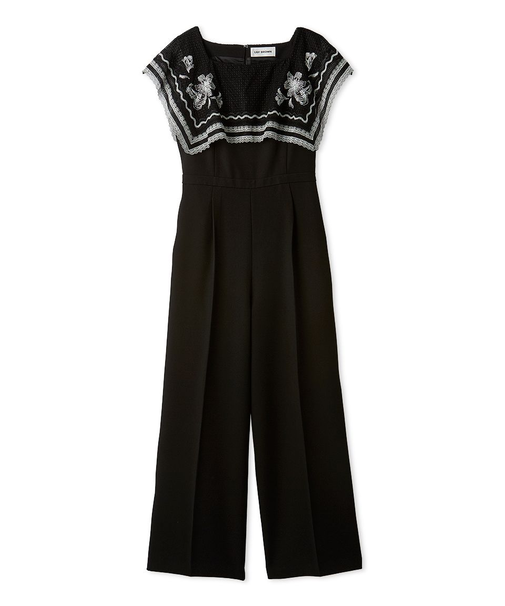 レースカラーコンビネゾン