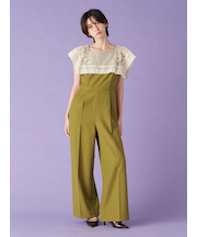 レースカラーコンビネゾン