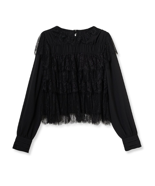 レースフリルブラウス