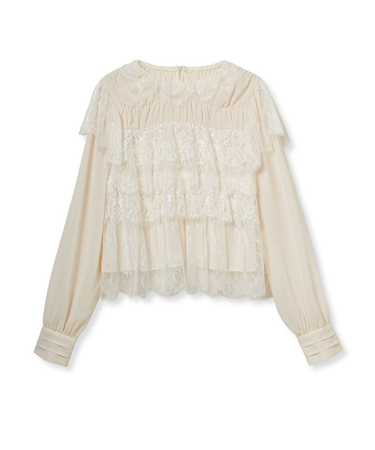 レースフリルブラウス