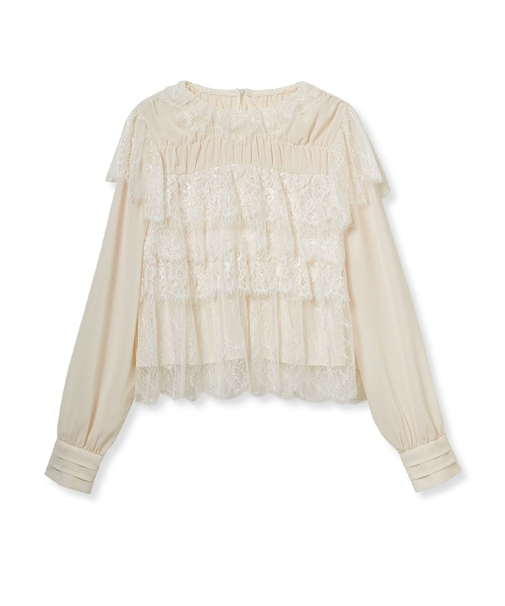 レースフリルブラウス