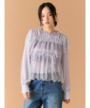 レースフリルブラウス