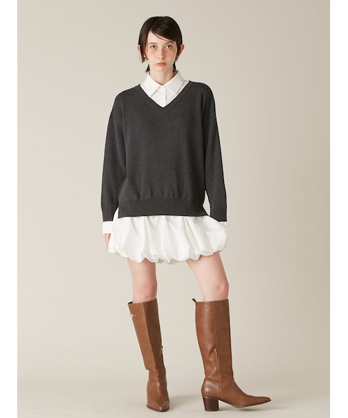 ニットドッキングバルーンワンピース