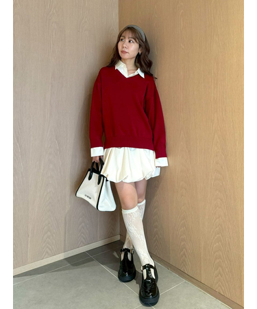 ニットドッキングバルーンワンピース