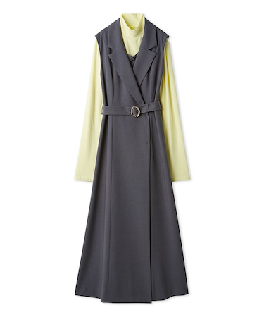 レイヤードテーラーワンピース(インナー付き)