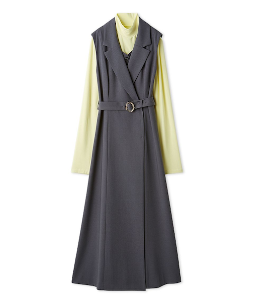 レイヤードテーラーワンピース(インナー付き)