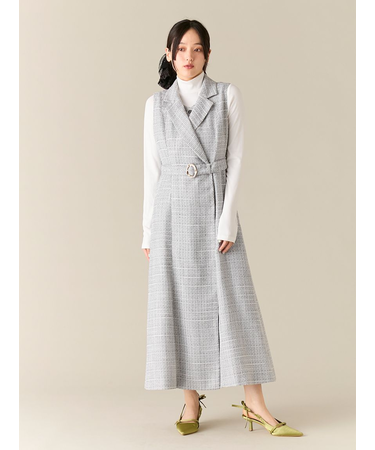 レイヤードテーラーワンピース(インナー付き)