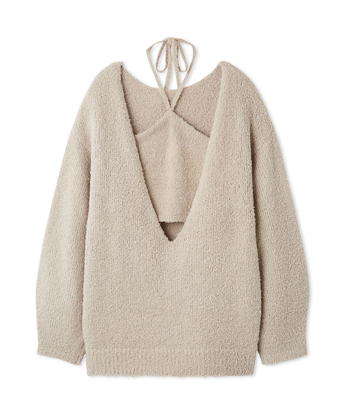 カーリーモヘアビスチェセットチュニック