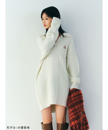 Lily Bearケーブルニットワンピース