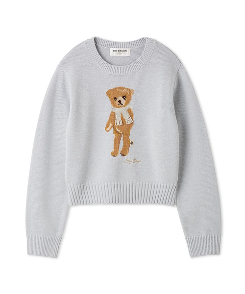 WEB・一部店舗限定カラー】Lily Bearフリンジマフラーニットトップス