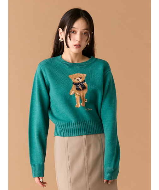 【WEB・一部店舗限定カラー】Lily Bearフリンジマフラーニットトップス