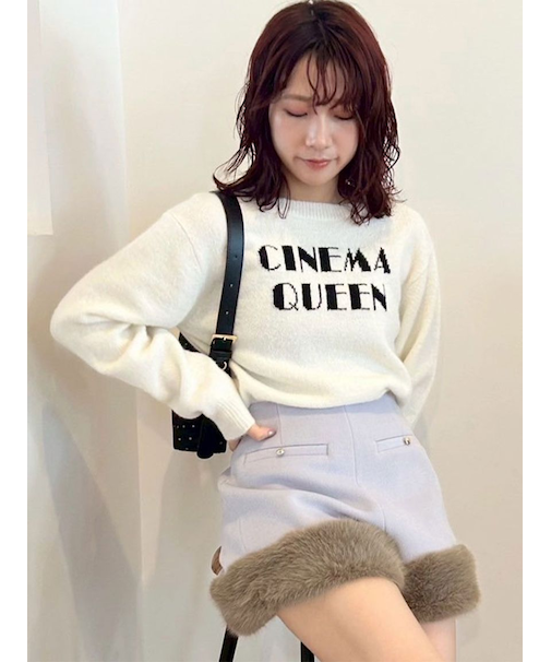 CINEMA QUEEN"ニットトップス