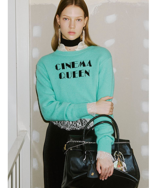 CINEMA QUEEN"ニットトップス