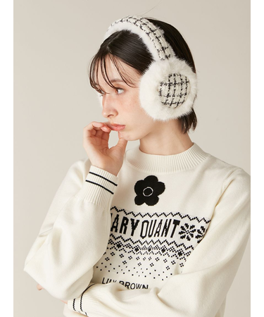 【LILY BROWN×MARY QUANT】デイジーモチーフファーイヤーマフラー(Hearts2Hearts着用)