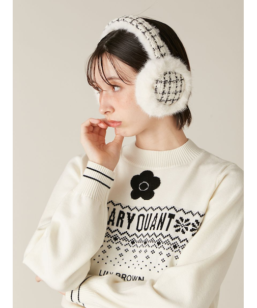 【LILY BROWN×MARY QUANT】デイジーモチーフファーイヤーマフラー(Hearts2Hearts着用)
