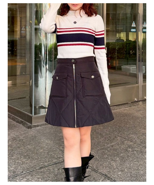 LILY BROWN×MARY QUANT】デイジー釦キルトダウンミニスカート